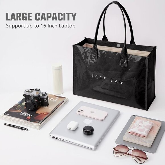 Quilted Tote Bag for Women Puffer Work with Zipper Stylish Teacher and Nurse - Picture 4 of 7